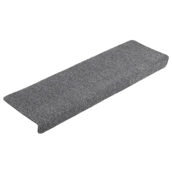 vidaXL Stair Mats Self-adhesive 5 pcs 65x21x4 cm Light Grey Rectangular Edge