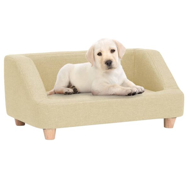 vidaXL Dog Sofa Cream 95x63x39 cm Linen