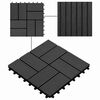vidaXL Decking Tile 11 pcs Black 30 x 30 cm WPC