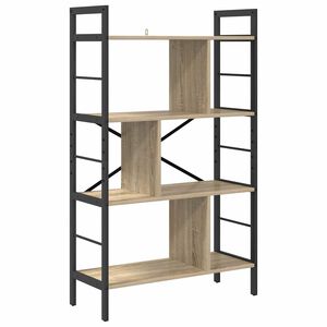 vidaXL Bookshelf 7-Tier 75 x 30 x 123.5 cm Engineered Wood Sonoma Oak