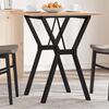 vidaXL Dining Table Y-Frame 70x70x75 cm Solid Wood Pine and Steel