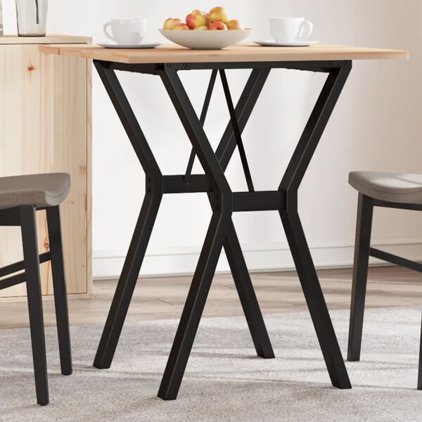 vidaXL Dining Table Y-Frame 70x70x75 cm Solid Wood Pine and Steel