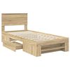 vidaXL Bed Frame with Headboard Sonoma Oak 90 x 200 cm Engineered Wood