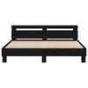 vidaXL Bed Frame with LED Black Oak 200 x 200 cm Engineered Wood