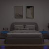 vidaXL Wall-mounted Bedside Cabinets with LED Lights 2 pcs Concrete Grey