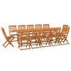 vidaXL 13 Piece Garden Dining Set 280x90x75 cm Solid Wood Acacia