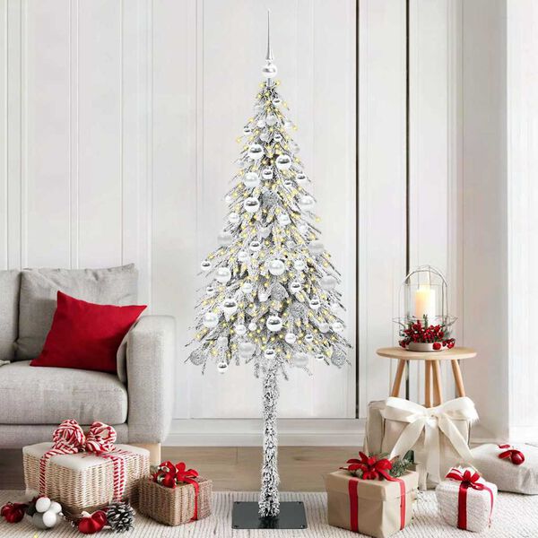 vidaXL Christmas Tree with 300 LEDs White 180 cm PE and Steel