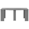 vidaXL Extendable Dining Table High Gloss Grey 175x90x75 cm
