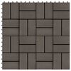 vidaXL Decking Tile 11 pcs Dark Brown 30 x 30 cm WPC