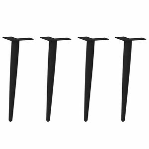 vidaXL Coffee Table Legs Conical Shape 4 pcs Black 30-31 cm Steel