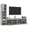 vidaXL 4 Piece TV Wall Units with LED Concrete Grey Engineered Wood