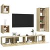 vidaXL 5 Piece TV Cabinet Set Sonoma Oak Engineered Wood