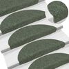 vidaXL Stair Mats Self-adhesive 30 pcs 56x17x3 cm Green Half Round