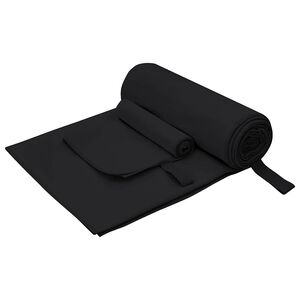vidaXL Sports Towel Set 2 pcs Black Fabric