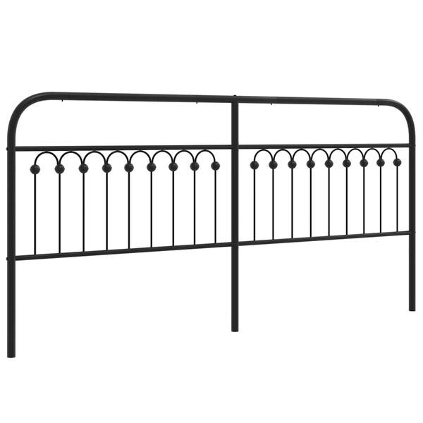 vidaXL Metal Replace Headboard Black 200 cm
