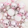 vidaXL Christmas Bauble Set 40 pcs White and Pink Plastic