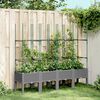 vidaXL Garden Planter with Trellis Light Grey 160x40x142.5 cm PP