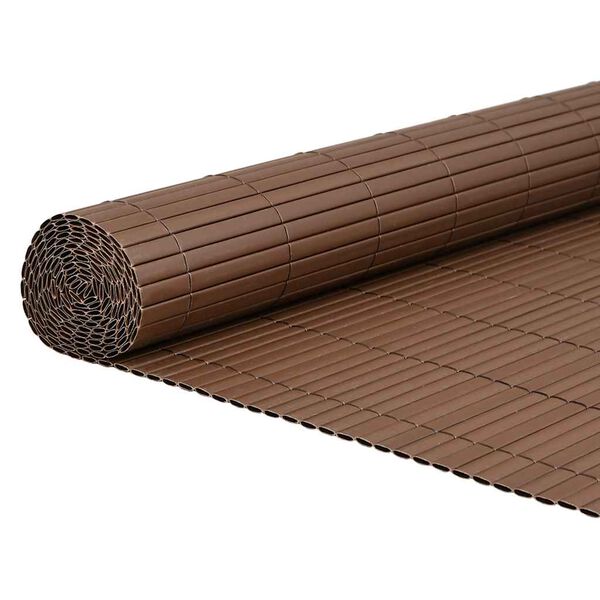 vidaXL Garden Fence Double-Sided Brown 1.8x3 m PVC