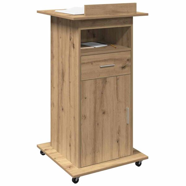 vidaXL Podium with Drawer Artisan Oak 55 x 55 x 107 cm Engineered Wood