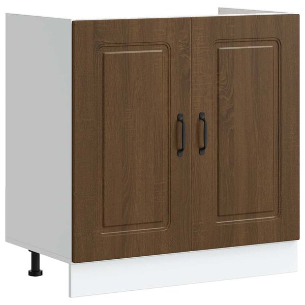 vidaXL Sink Base Cabinet Kalmar Brown Oak 80x46x81.5 cm Engineered Wood