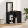 vidaXL Dressing Table 2 pcs Black 50 x 41 x 135 cm Engineered wood