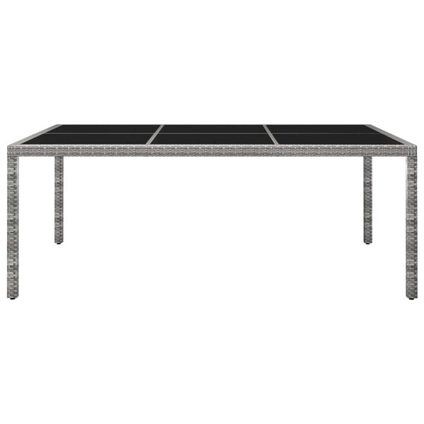 vidaXL Outdoor Dining Table Grey 200x150x74 cm Poly Rattan
