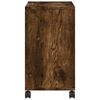 vidaXL Side Table with Wheels Smoked Oak 50x30x55 cm Engineered Wood