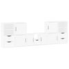 vidaXL 5 Piece TV Units with Storage ODDA White Solid Wood Pine