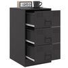 vidaXL Bedside Cabinets 2pcs Black 34.5x39x62 cm Steel