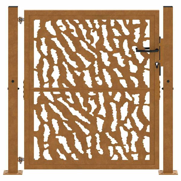 vidaXL Garden Gate 100x100 cm Weathering Steel Trace Design