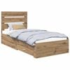 vidaXL Bed Frame with Drawer Artisan Oak 90 x 200 cm Engineered Wood