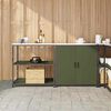vidaXL Kitchen Storage Set 2 pcs Olive Green Cold-rolled Steel
