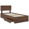 vidaXL Bed Frame with Headboard Brown Oak 100 x 200 cm Engineered Wood