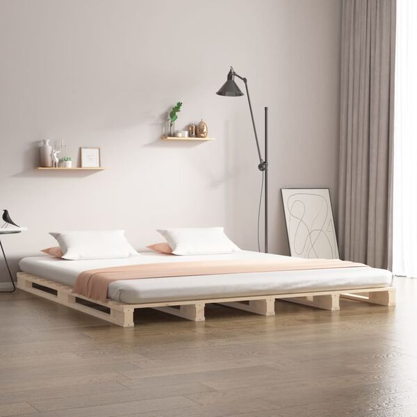 vidaXL Pallet Bed without Mattress Double Solid Wood
