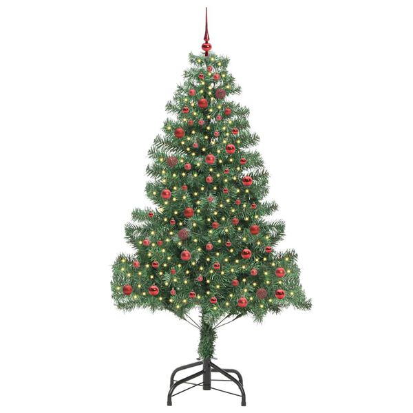 vidaXL Christmas Tree with 300 LEDs with Stand Green 210 cm PVC
