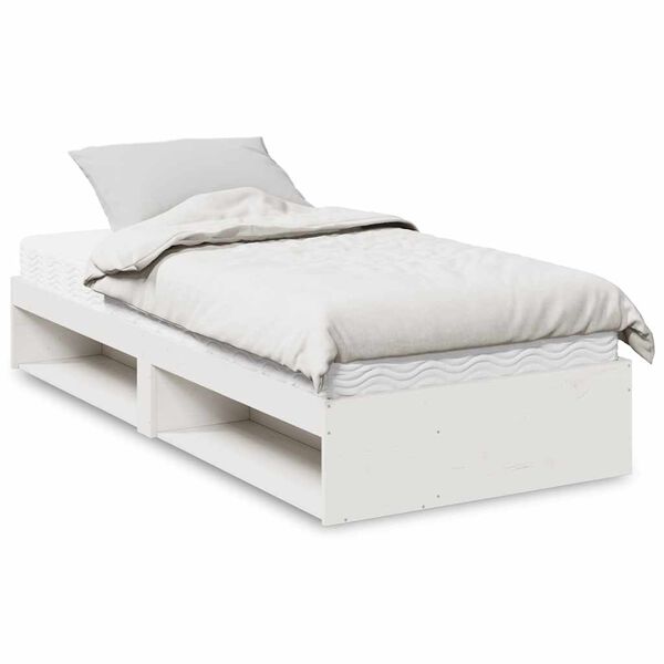 vidaXL Day Bed with Mattress White 80x200 cm Solid Wood Pine