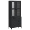 vidaXL Highboard VIKEN Black 80x40x190 cm Solid Wood Pine