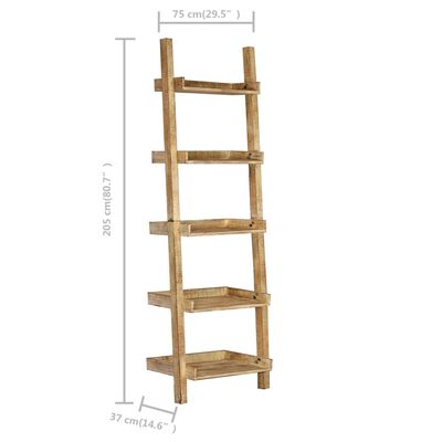 vidaXL Ladder Shelf Brown 75x37x205 cm Solid Mango Wood