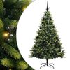 vidaXL Artificial Hinged Christmas Tree 300 LEDs Green 210 cm
