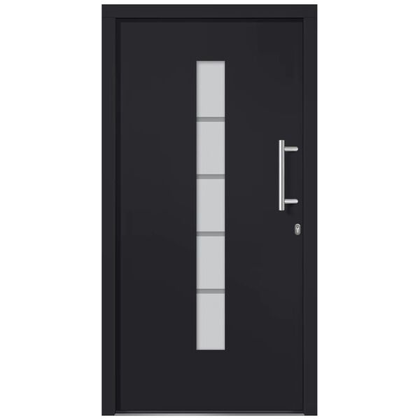 vidaXL Front Door Aluminium and PVC Anthracite 110x210 cm