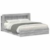 vidaXL Bed Frame with Storage Grey Sonoma 200 x 200 cm Engineered Wood