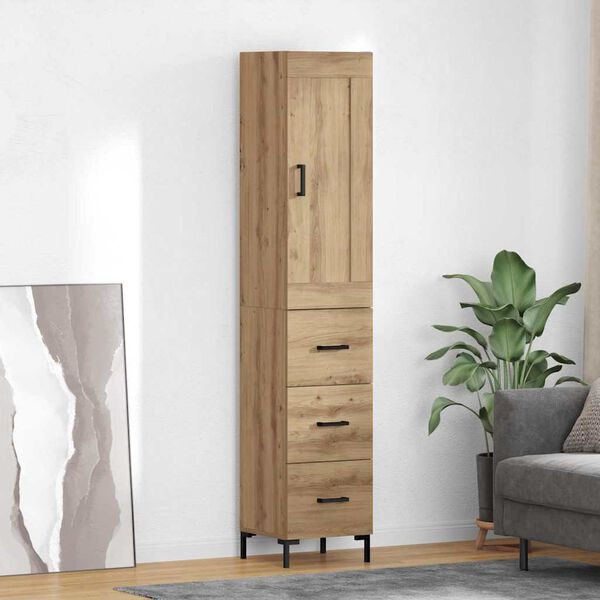 vidaXL Highboard Artisan Oak 34.5 x 34 x 180 cm Engineered Wood
