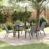 vidaXL Garden Dining Set 5 pcs Grey and Black Powder-coated Steel