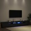 vidaXL TV Cabinet Set 3 pcs Black 260 x 35 x 40 cm Engineered Wood