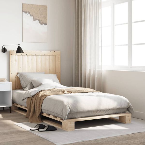 vidaXL Bed Frame without Mattress with Headboard 100x200 cm Solid Wood