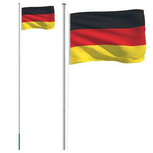 vidaXL Germany Flag and Pole 6.08 m Aluminium