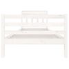 vidaXL Bed Frame without Mattress White Solid Wood 100x200 cm (810421+814080)