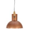 vidaXL Industrial Hanging Lamp 25 W Copper Round Mango Wood 52 cm E27