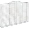 vidaXL Arched Gabion Baskets 2 pcs 300x30x200/220 cm Galvanised Iron