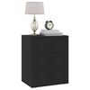 vidaXL Bedside Cabinet Black 50x36x60 cm Engineered Wood